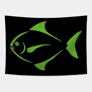 green piranha fish Tapestry