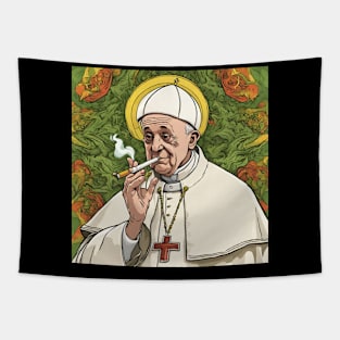 Pope Francis | Smoking on the Pope pack Tapestry