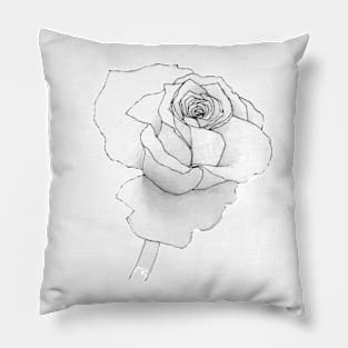 A Rose is a Rose BW Parkinsons Therapy Art Pillow