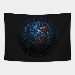 Blue Glass Heartless Tapestry