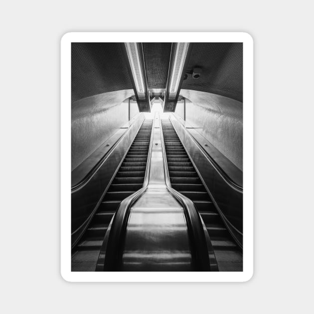 Subway escalator symmetry Magnet by psychoshadow