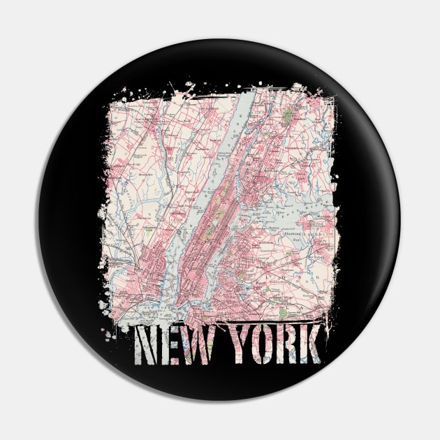 New york vintage Pin by LebensART