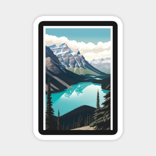 Peyto Lake Canada Illustration Drawing Magnet