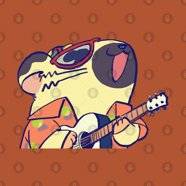 the very cool boss playing guitar / hamster anime by mudwizard