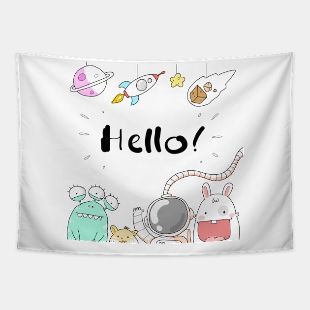 Hello from Space Tapestry by Daskind