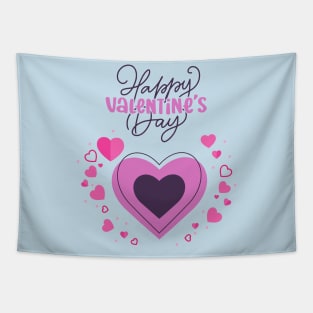 Happy Valentine's Day.Pink Heart Tapestry