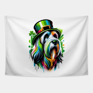 Schapendoes Dog's Spirited Saint Patrick's Day Celebration Tapestry