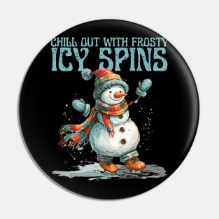 Chill Out Frosty Ice Skating Pin