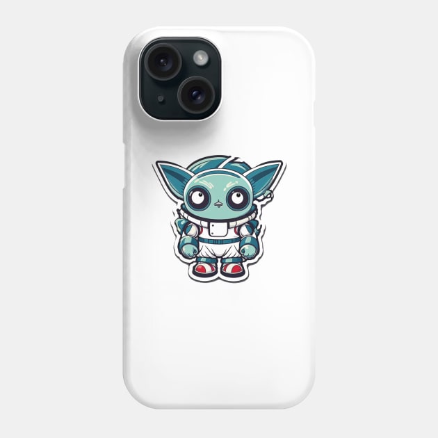 Cute Space Owl Illustration (eyes up right) Phone Case by newbeltane