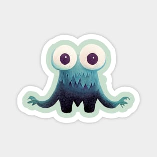 Cute Blue Monster With Big Eyes Magnet
