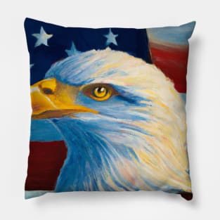 American Flag and Bald Eagle 3 Pillow