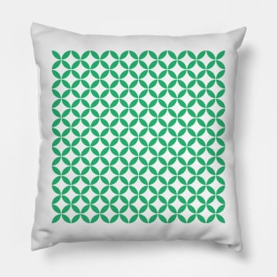 Retro Circles and Diamonds Green 4 Pillow