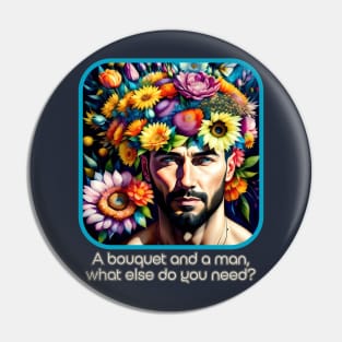 A bouquet and a man, what else do you need? Pin