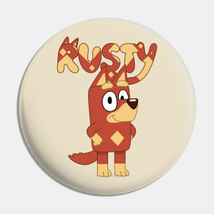 Rusty is a red kelpie Pin