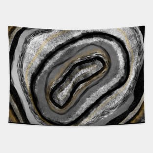 Black and Gold Geode Tapestry