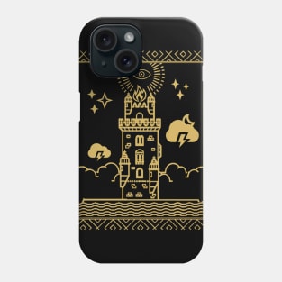 Tarot Card - The Tower - Gold Phone Case