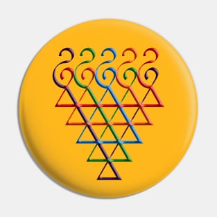 Indian Symbol of Knowledge and Wisdom saraswati Yantra colorful Embossed Pin