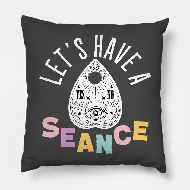 Let's Have a Seance! Spirit Board Planchette Pillow by Perpetual Brunch