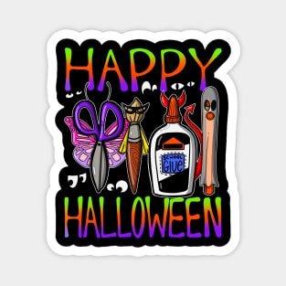 Happy Halloween Art Supplies with Costumes 2 Magnet