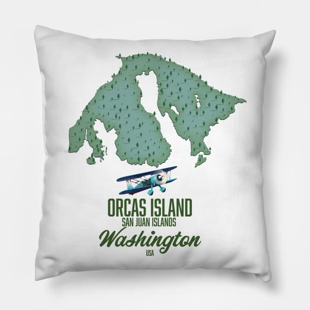 Orcas Island, Washington, USA Pillow by nickemporium1