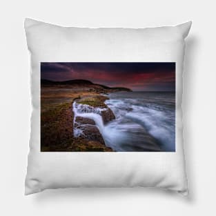 Moody coastal waterfall Pillow