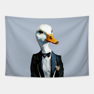 Duck in a tuxedo ready for a night on the town Tapestry