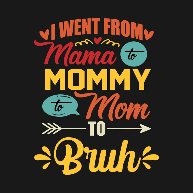 I Went From Mama To Mommy To Mom To Bruh Retro Mother's Day by New Hights