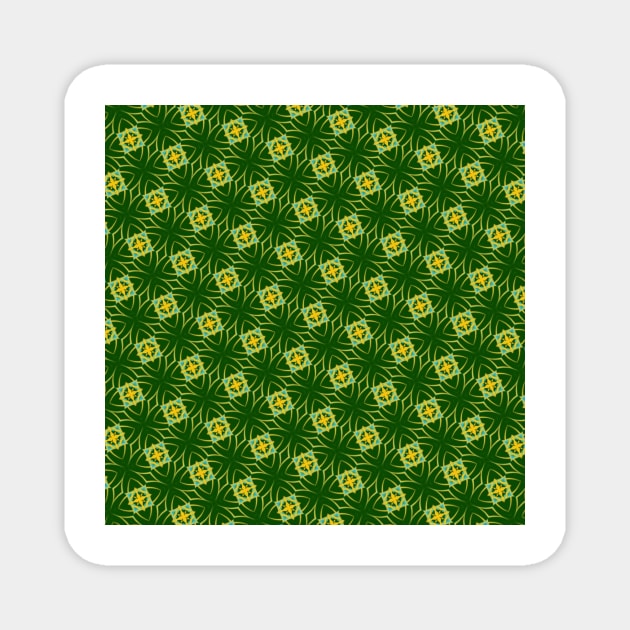 Green and yellow pattern design Magnet by HappyHome