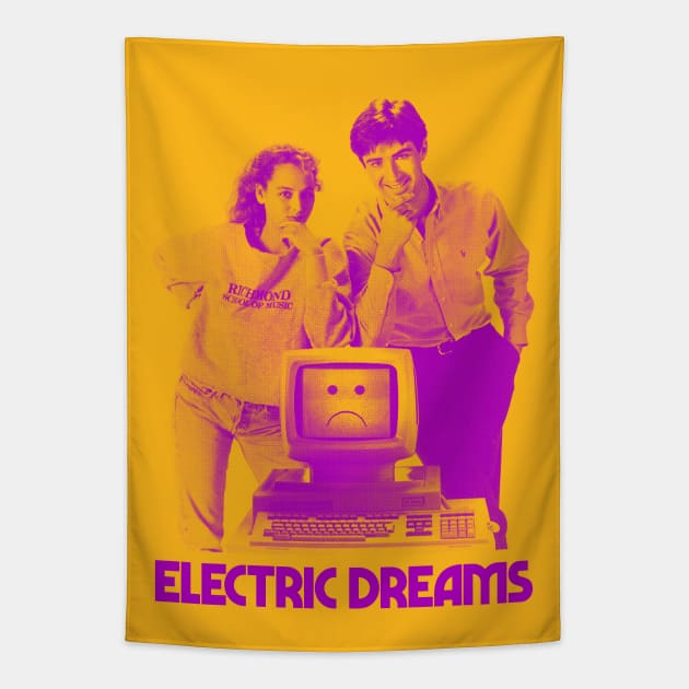 Electric Dreams Vintage Movie Tribute Design Tapestry by DankFutura