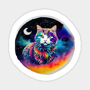 Cat in Space - A World of Dreams painting Magnet