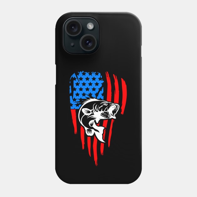 Bass American Flag Red/White/Blue Phone Case by EnolaReven