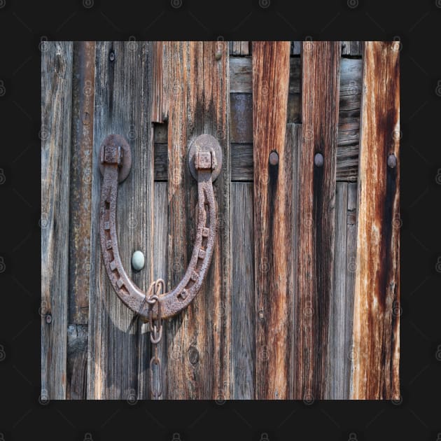 distressed barn wood rustic equestrian horseshoe by Tina