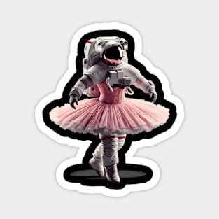 Cute Astronaut in Tutu Ballet Dancing Funny Ballet Magnet