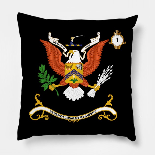 Regimental Colors -1st Battalion, 7th Cavalry Regiment  - SEVENTH FIRST X 300 Pillow by twix123844