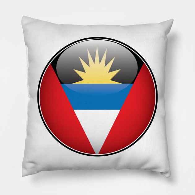 Antigua and Barbuda National Flag Glossy Button Pillow by IslandConcepts