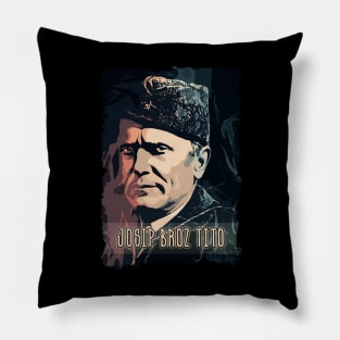 Josip Broz Tito the President of Yugoslavia SFRJ Abstract Color illustration Pillow