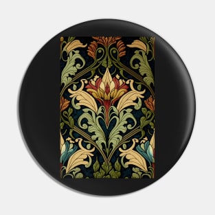 Floral Garden Botanical Print with Fall Gold Flowers and Leaves Pin