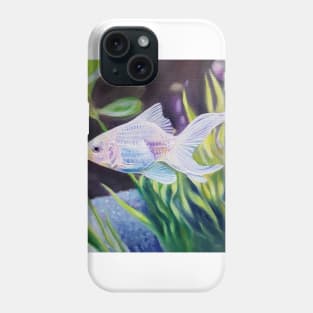 White Goldfish #2 - fish painting Phone Case