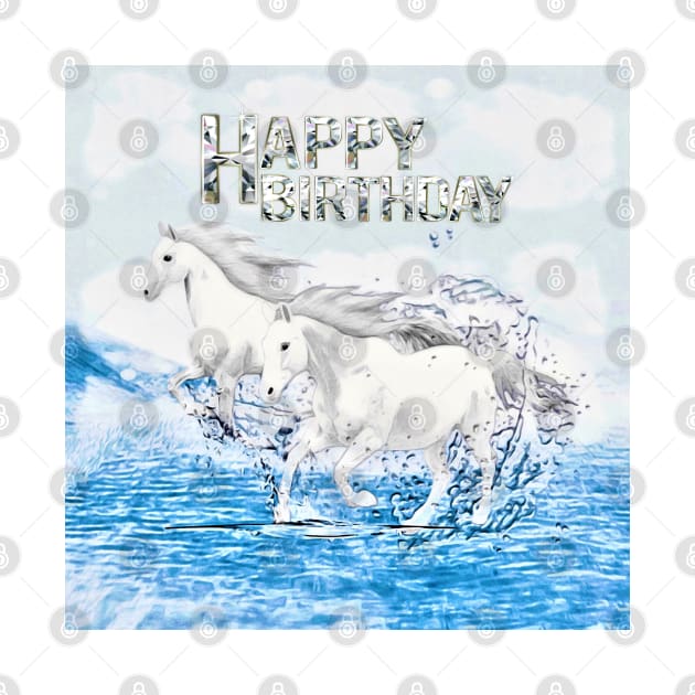 Angelic Horses Birthday Greeting by KC Morcom aka KCM Gems n Bling aka KCM Inspirations