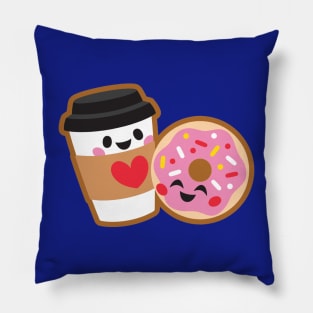 Coffee and Donut Buddies Pillow