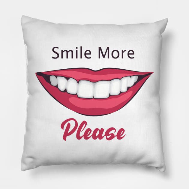 Smile More, Please | Face Expressions | Smiling Pillow by muzamilshayk