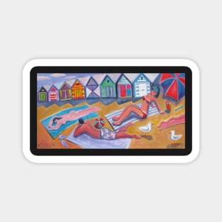 Sunbathers Brighton Beach Magnet