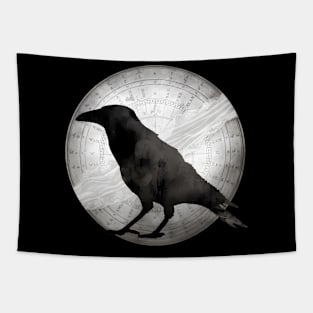 Crow - Crow And Lace Moon - Crow Raven Moon Tapestry