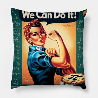 Pi Power: 'We Can Do It!' Meets Pi Day Celebration Pillow