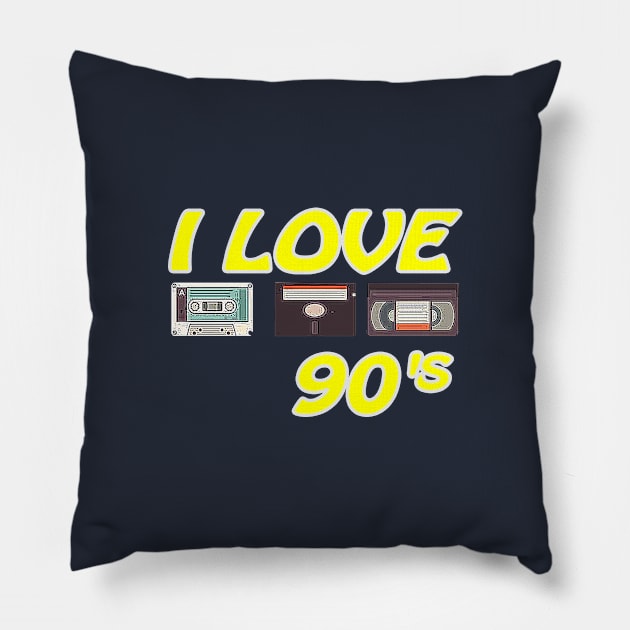 I LOVE 90'S Pillow by Seven Spirit