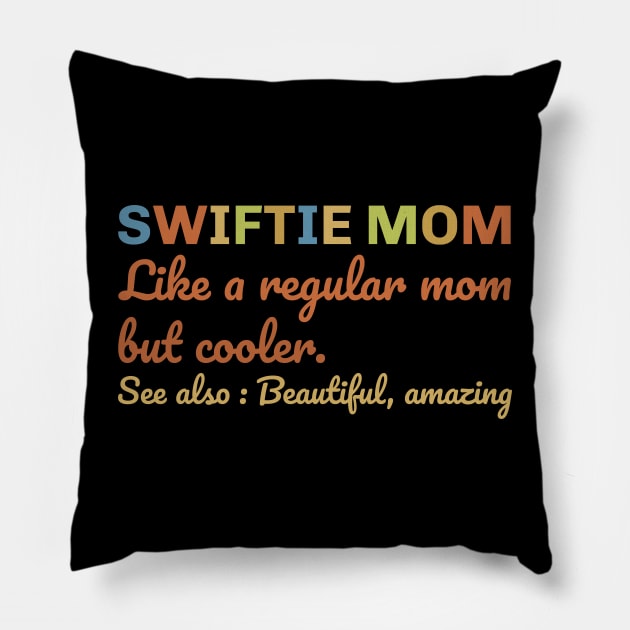 Swiftie Mom Valentine Day Vintage Pillow by GKalArt