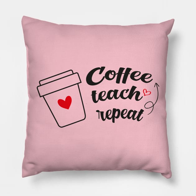 Coffee Teach repeat Pillow by Daily Design