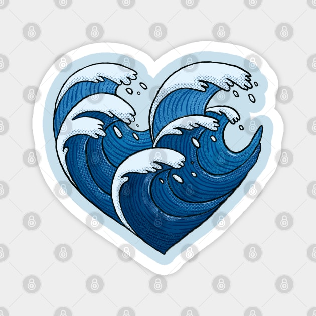 Waves Heart Magnet by Tania Tania