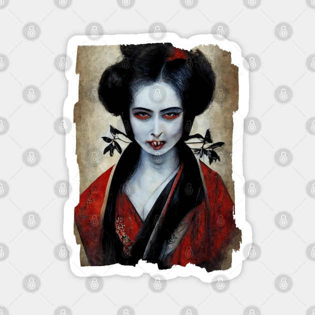 Vampire Geisha Portrait Magnet by TMBTM