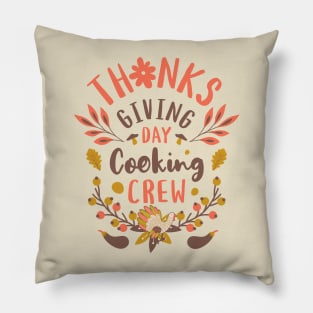 Thanksgiving Day Cooking Crew Rustic Turkey Harvest Veggies Pillow